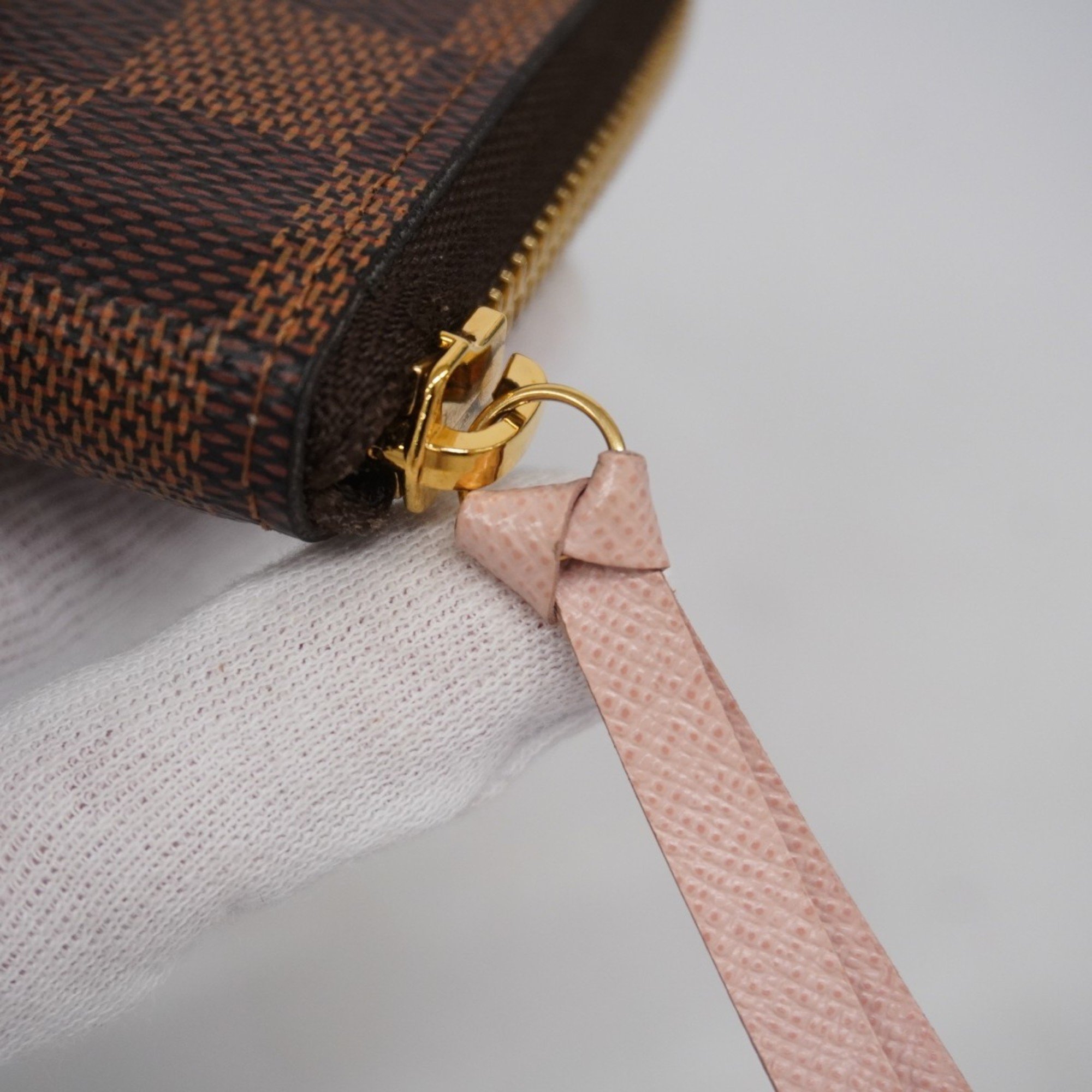 Louis Vuitton Long Wallet Monogram Portefeuille Clemence N41626 Ebene Rose Ballerine Ladies