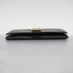 Salvatore Ferragamo Vara Leather Long Wallet Black Women's