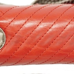 Chanel Shoulder Bag Matelasse Calfskin Red Women's