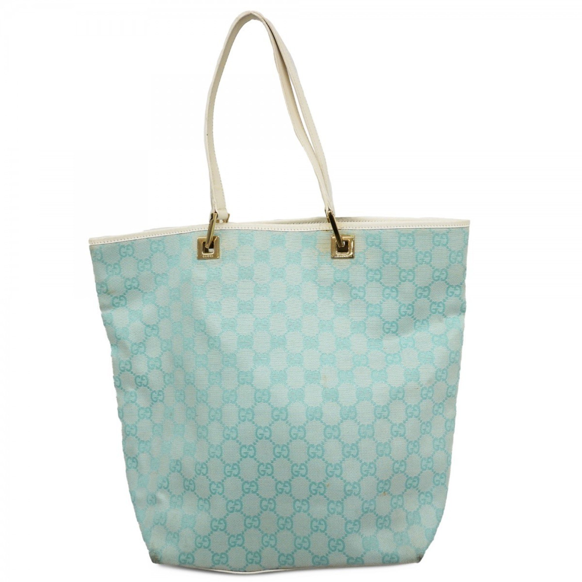 Gucci Tote Bag GG Canvas 002 1098 Sky Blue White Women's