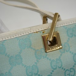 Gucci Tote Bag GG Canvas 002 1098 Sky Blue White Women's