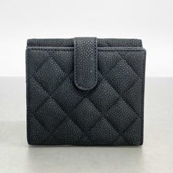 Chanel Wallet Matelasse Caviar Skin Black Women's