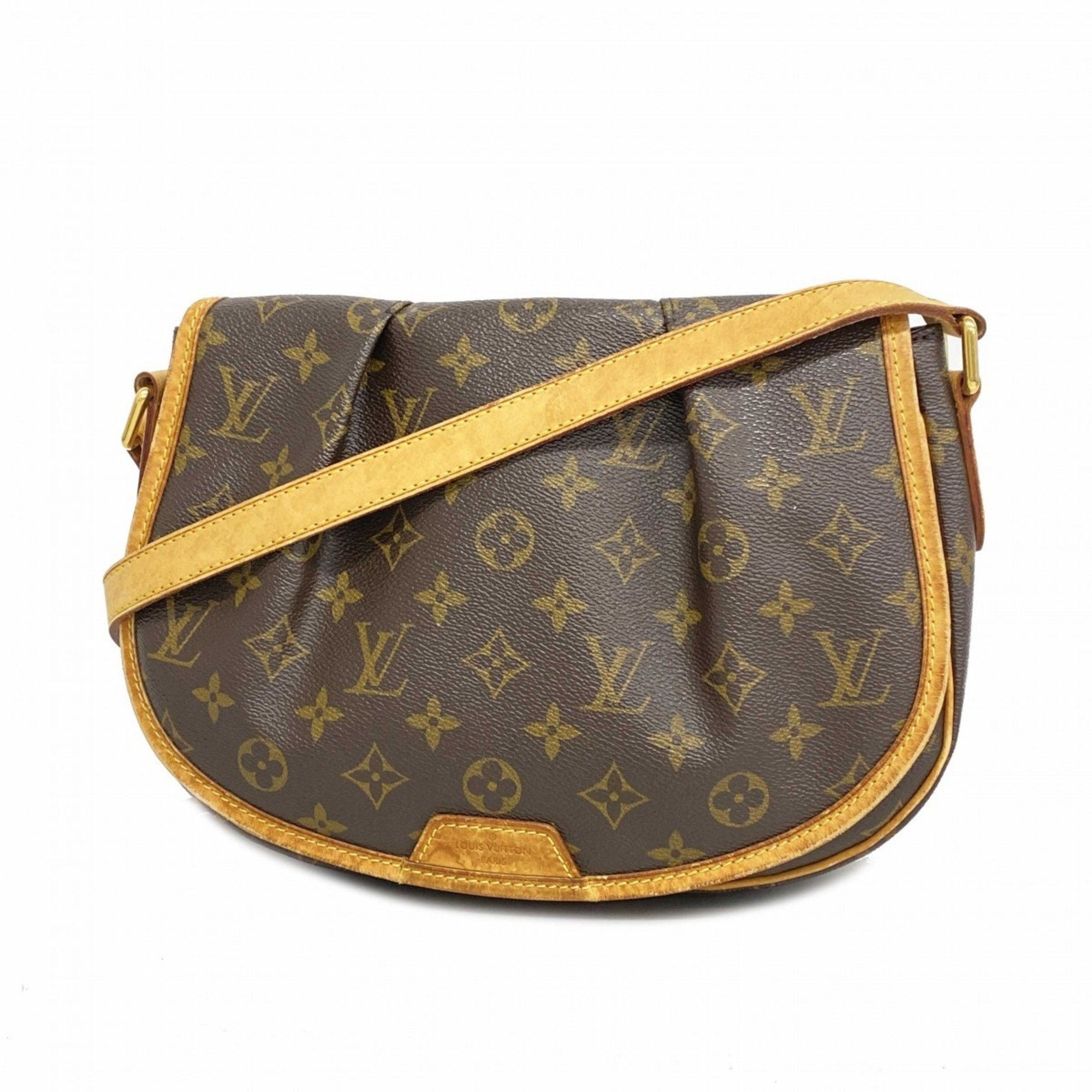 Louis Vuitton Shoulder Bag Monogram Menilmontant PM M40474 Brown Women's