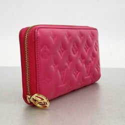 Louis Vuitton Long Wallet Monogram Embossed Coussin Zipper M82737 Bougainvillea Ladies