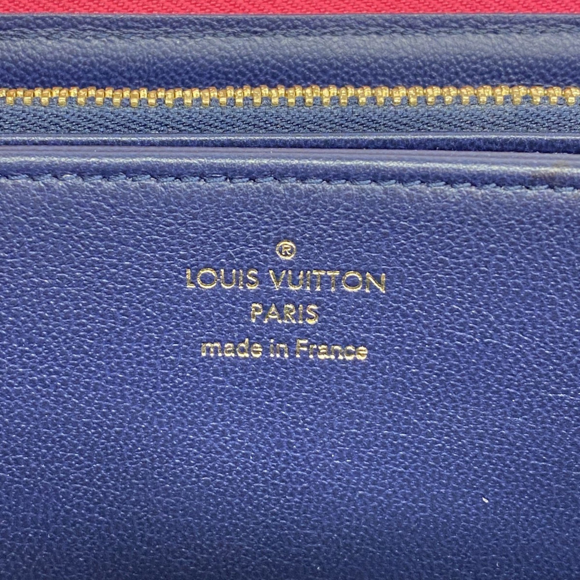 Louis Vuitton Long Wallet Monogram Embossed Coussin Zipper M82737 Bougainvillea Ladies