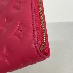 Louis Vuitton Long Wallet Monogram Embossed Coussin Zipper M82737 Bougainvillea Ladies