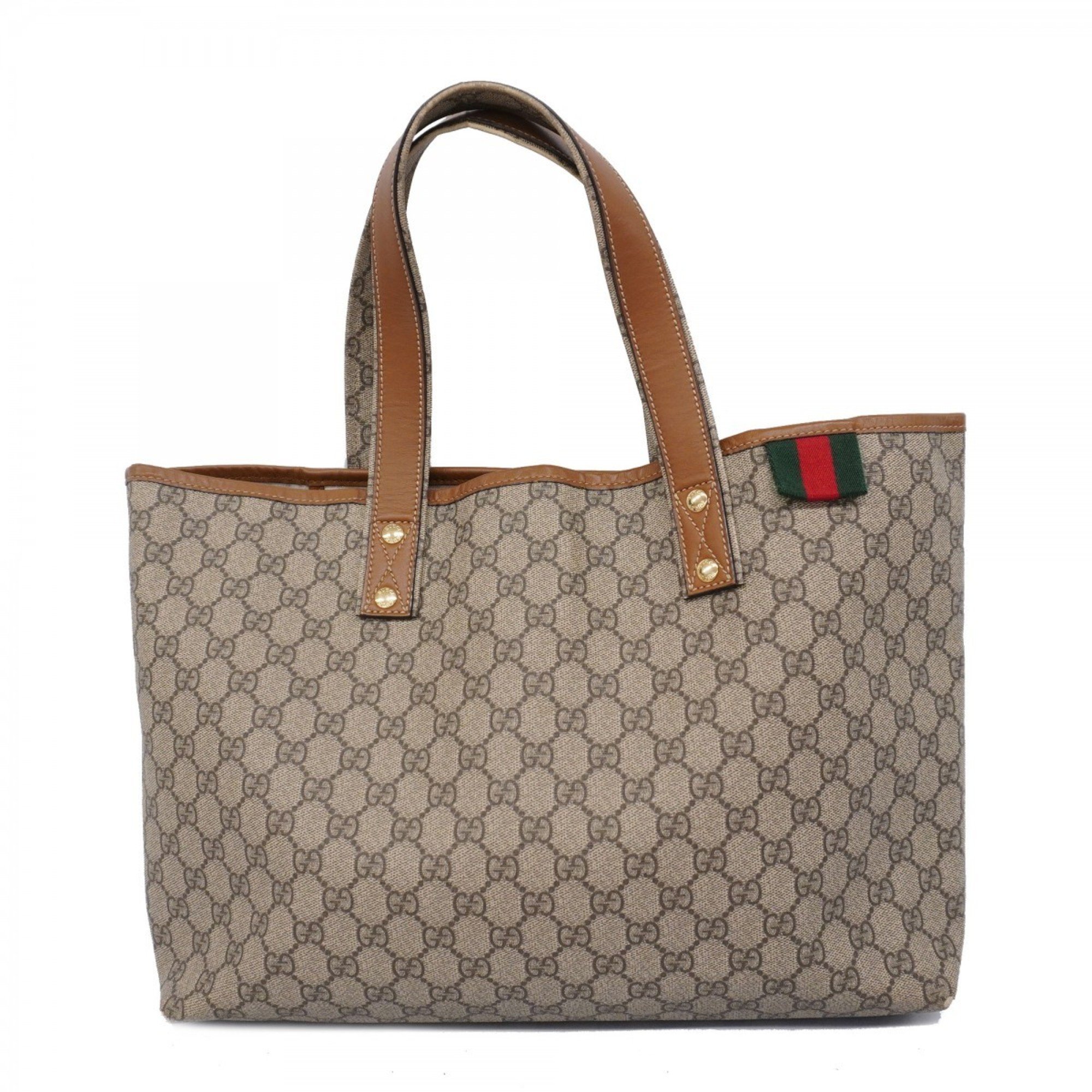 Gucci Tote Bag GG Supreme Sherry Line 211134 Brown Women's