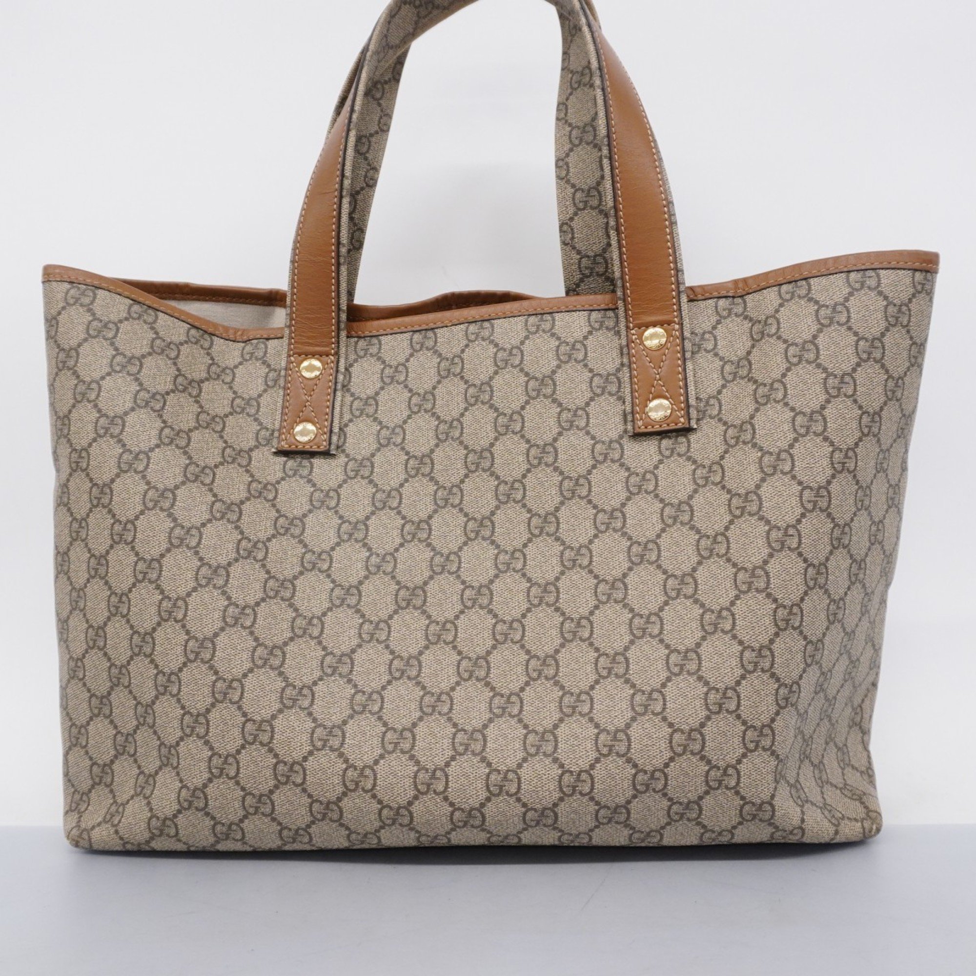 Gucci Tote Bag GG Supreme Sherry Line 211134 Brown Women's