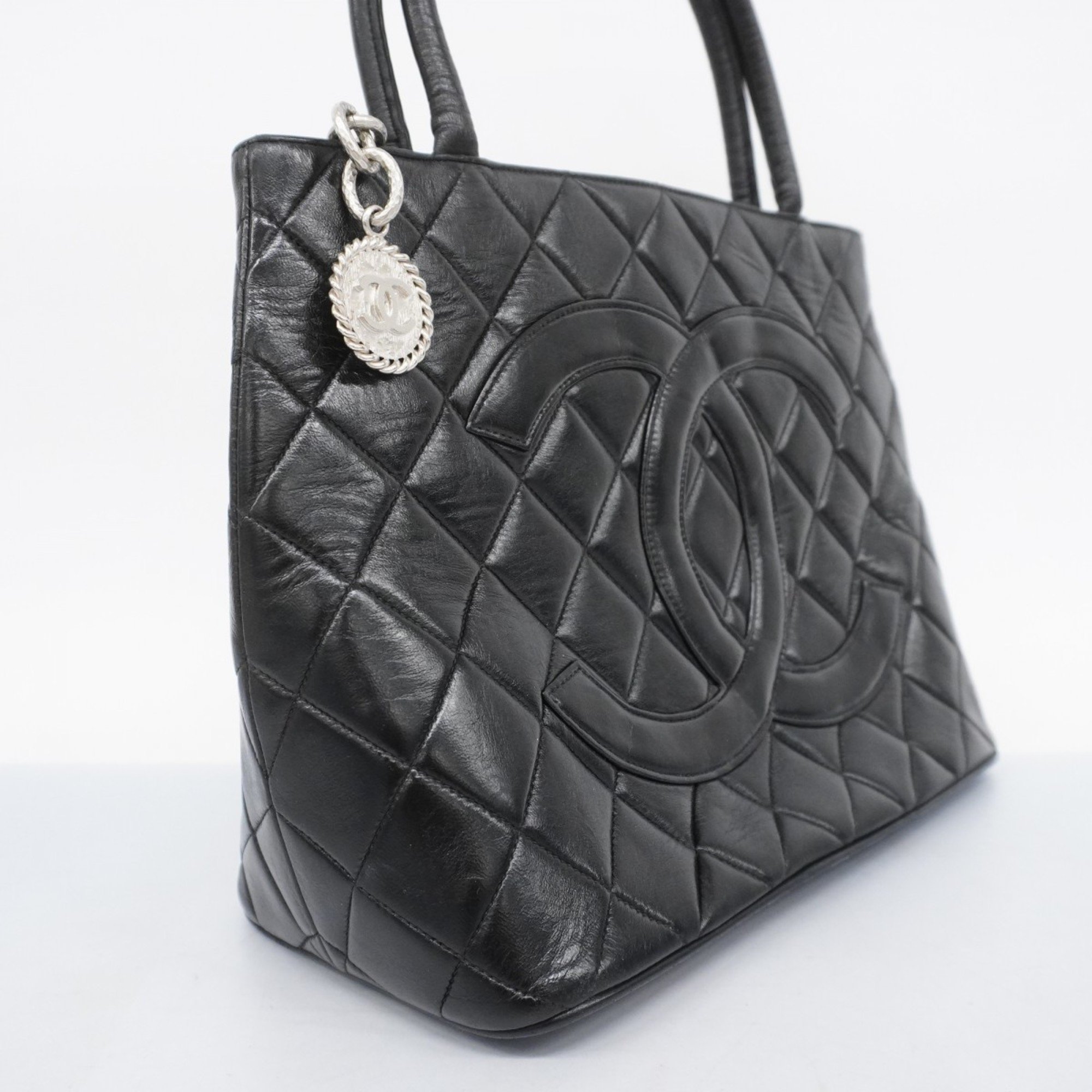 Chanel Tote Bag, Reproduction Tote, Lambskin, Black, Women's