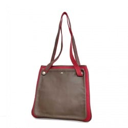 Hermes Tote Bag Mrs. Hippie Swift Toile Officier Dark Brown Red □I Engraved Ladies