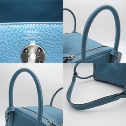 Hermes Lindy 26 Shoulder Bag, Leather, Taurillon Clemence, Women's, Blue, 073428CK