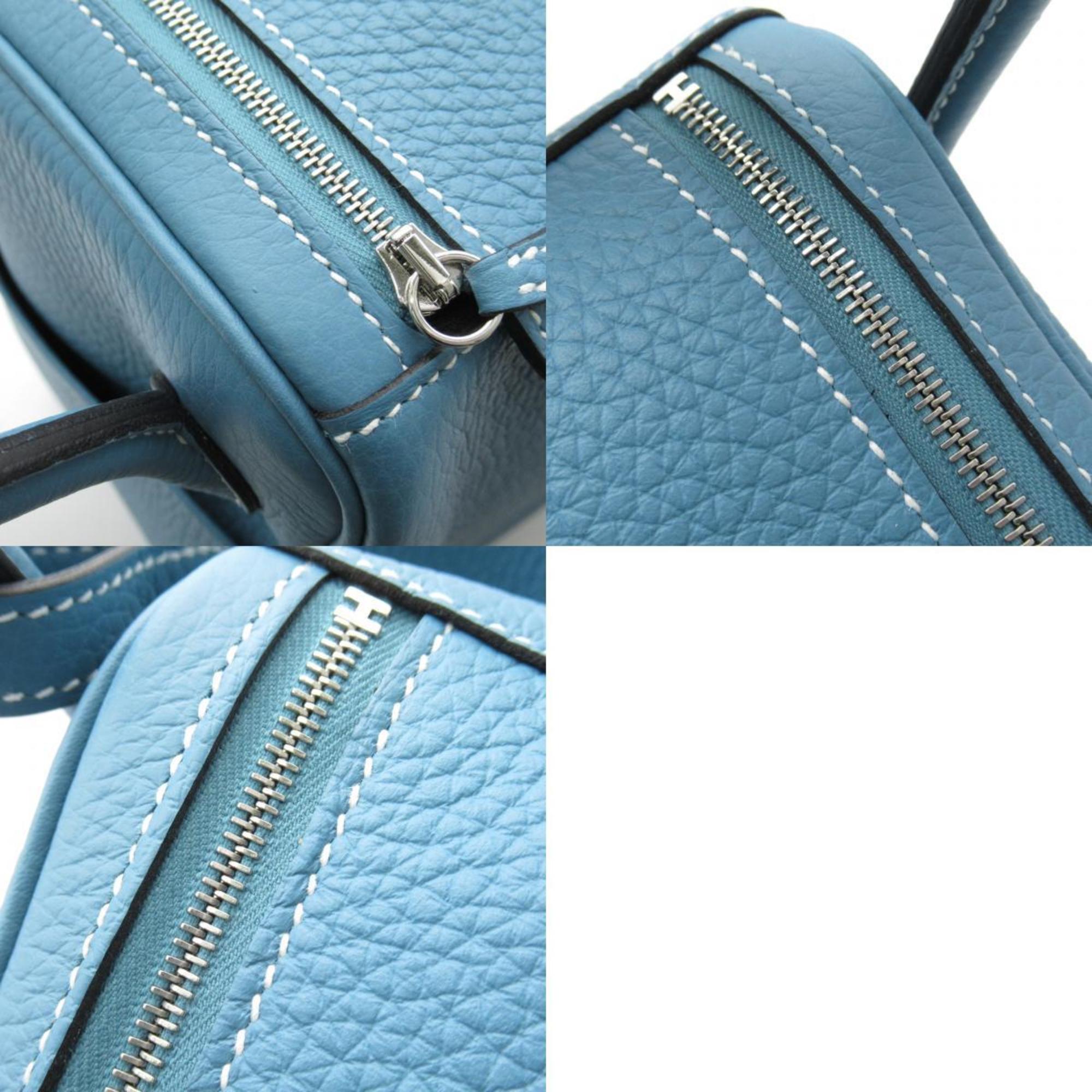 Hermes Lindy 26 Shoulder Bag, Leather, Taurillon Clemence, Women's, Blue, 073428CK