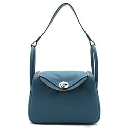 Hermes Lindy 26 Shoulder Bag, Leather, Taurillon Clemence, Women's, Blue, 073428CK