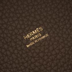 Hermes HERMES Picotin Lock MM Handbag Bag Taurillon Clemence Women's Beige