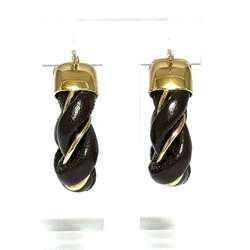 BOTTEGA VENETA Women's Hoop Triangle Twist Earrings in 925 Silver and Leather