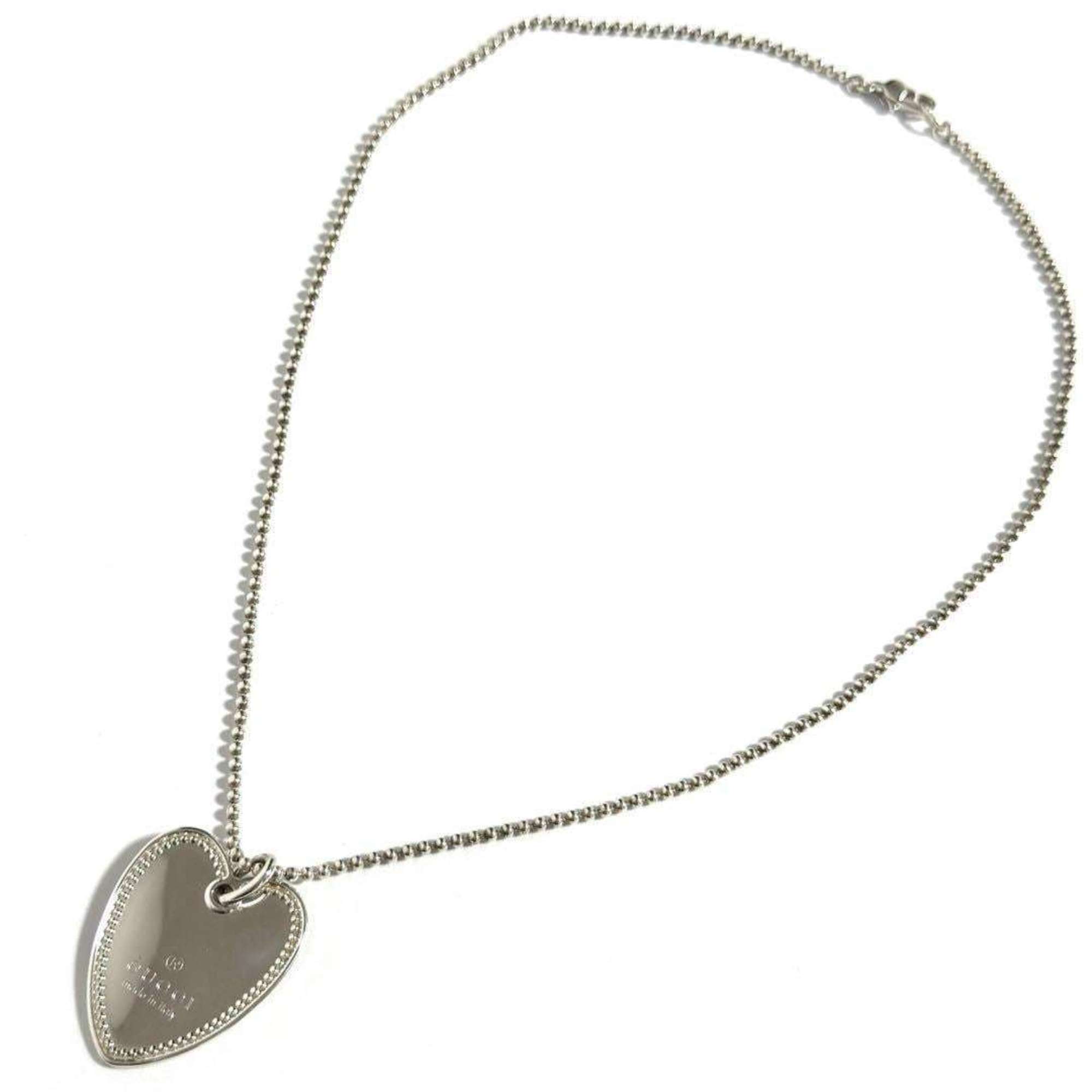 GUCCI Women's Necklace Pendant Trademark Heart Tag Silver 925