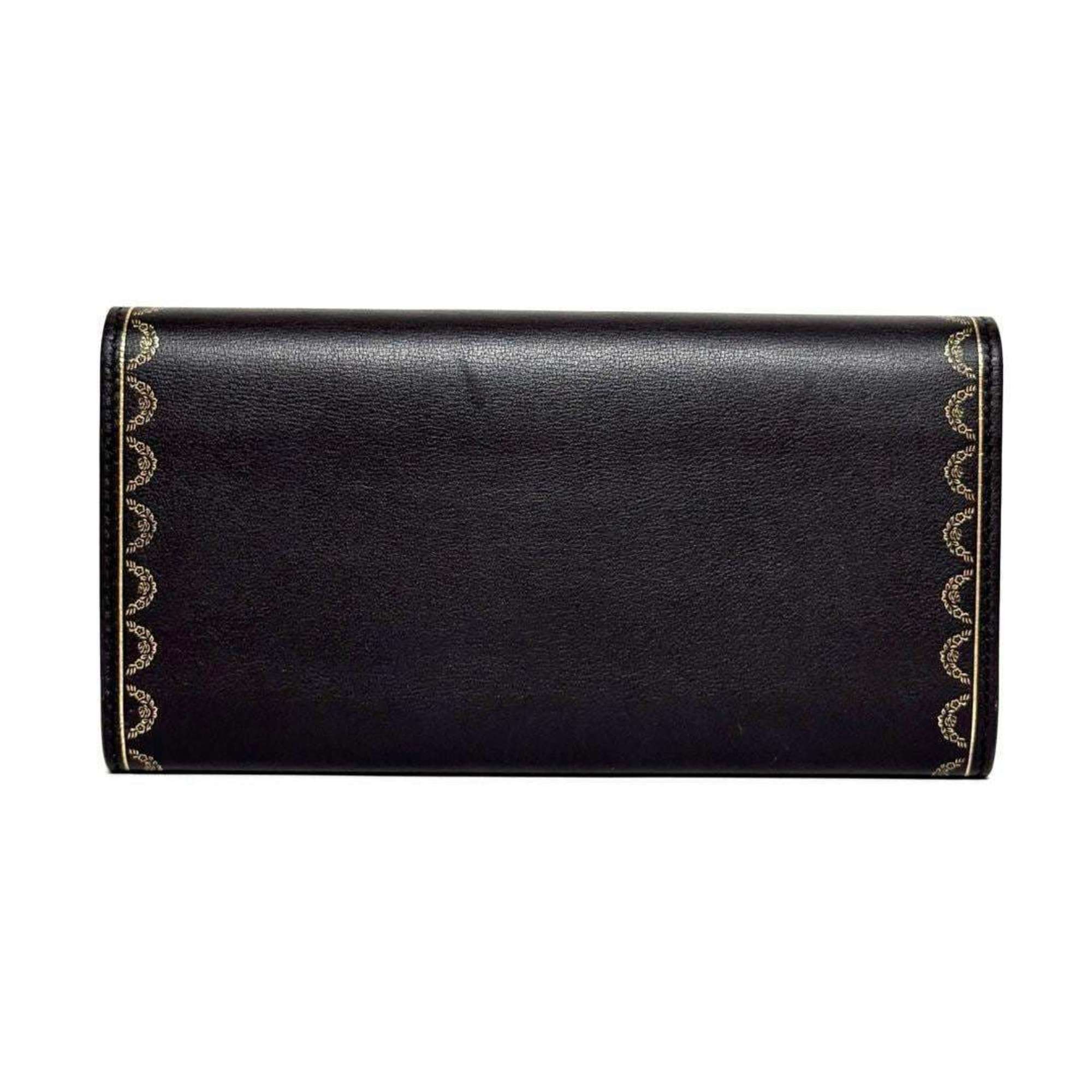 Cartier Women's Wallet Long Garland Leather Black