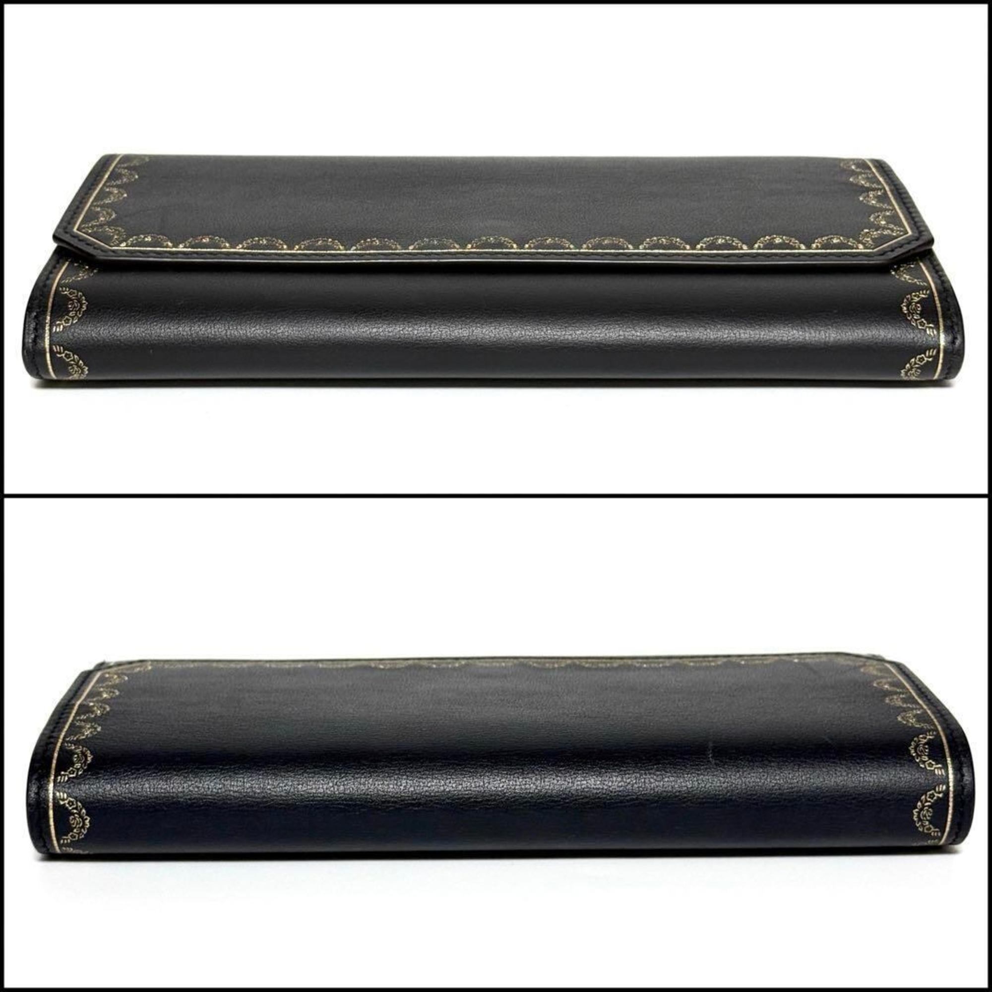 Cartier Women's Wallet Long Garland Leather Black