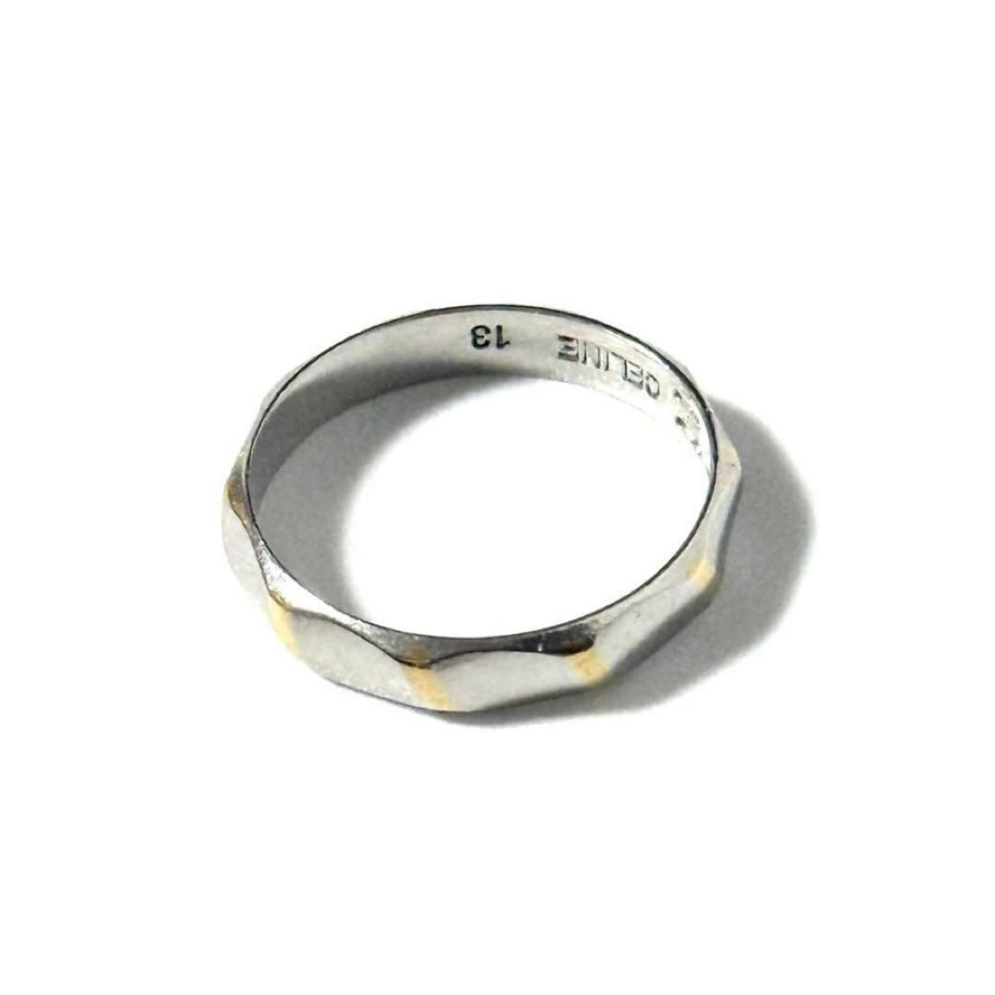 CELINE Platinum Ring for Men and Women, 18K Yellow Gold