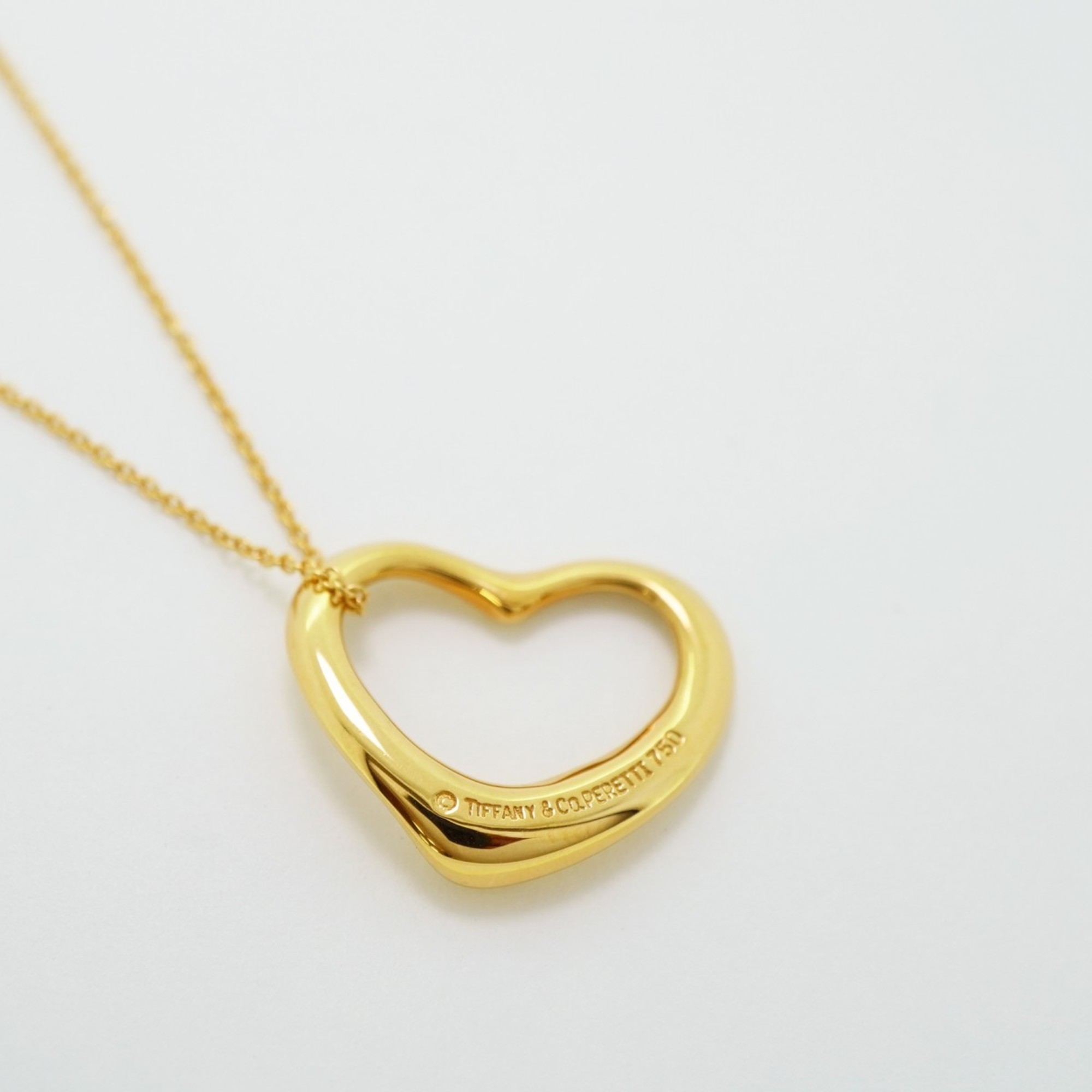 Tiffany Necklace Heart K18YG Yellow Gold Ladies