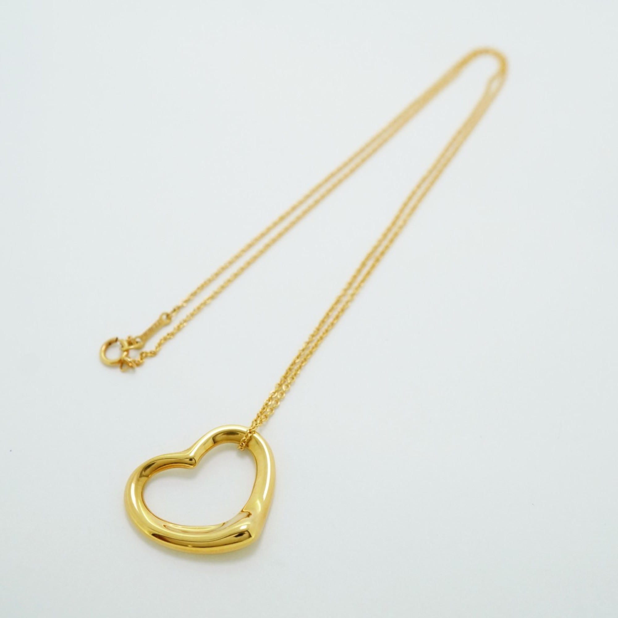 Tiffany Necklace Heart K18YG Yellow Gold Ladies