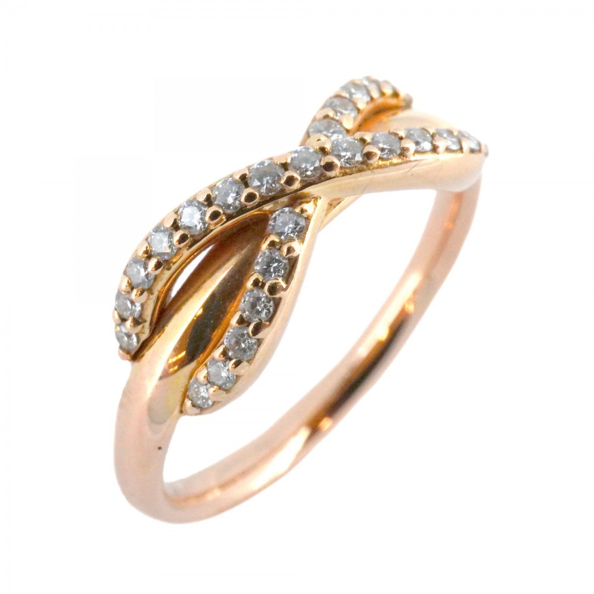 Tiffany ring infinity diamond K18PG pink gold size 8.5 for women