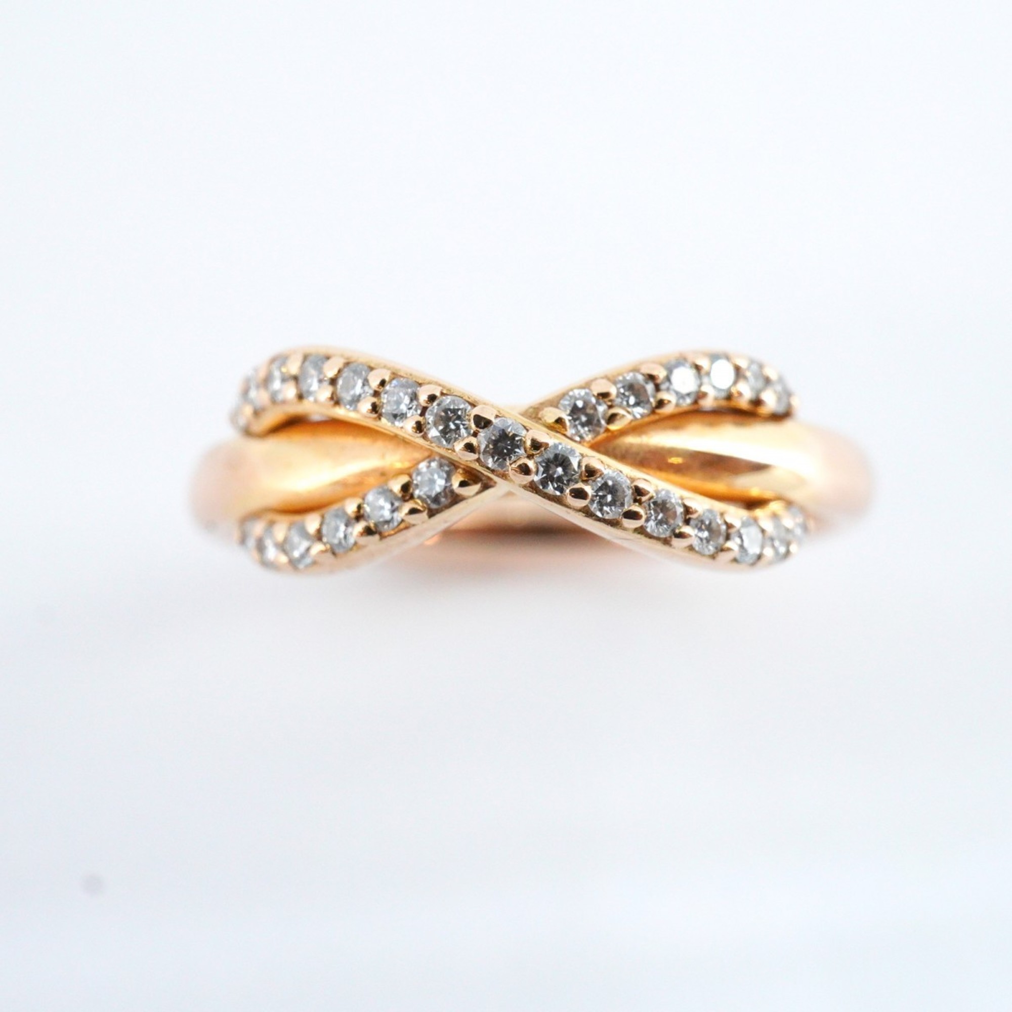 Tiffany ring infinity diamond K18PG pink gold size 8.5 for women