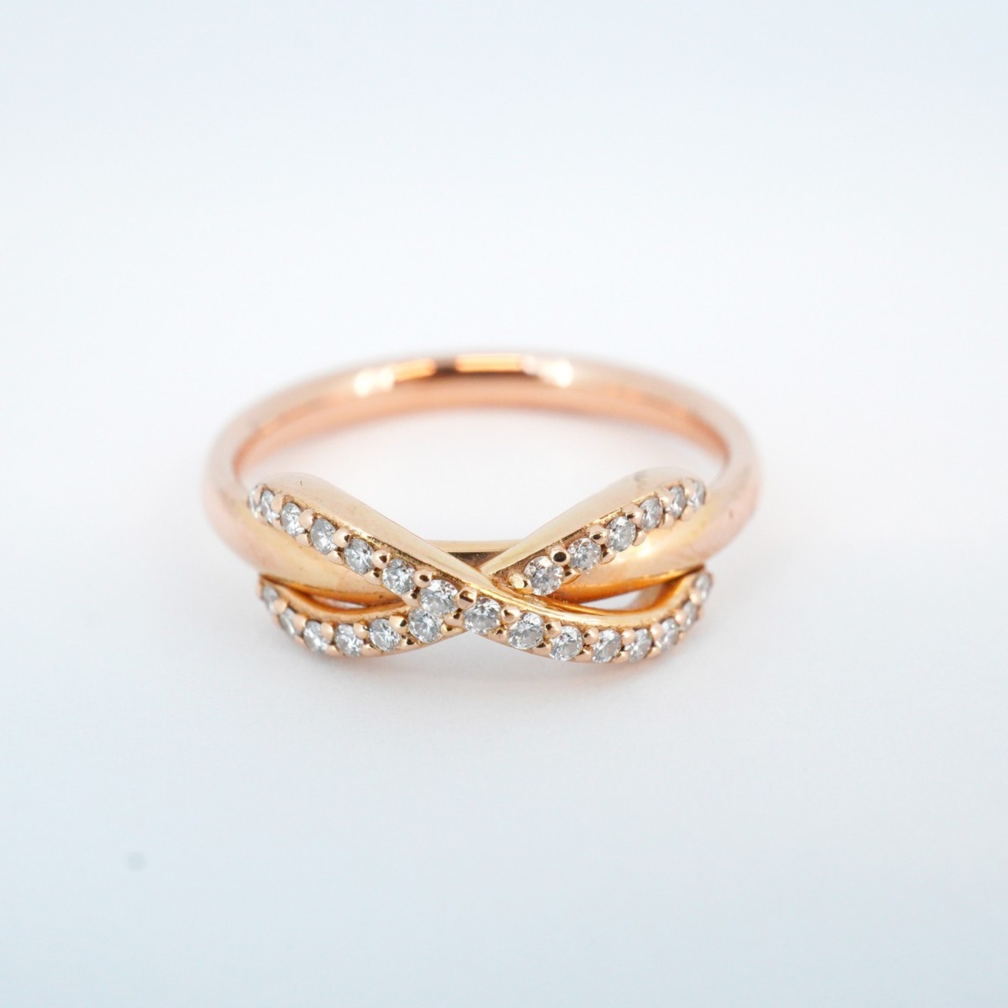 Tiffany ring infinity diamond K18PG pink gold size 8.5 for women