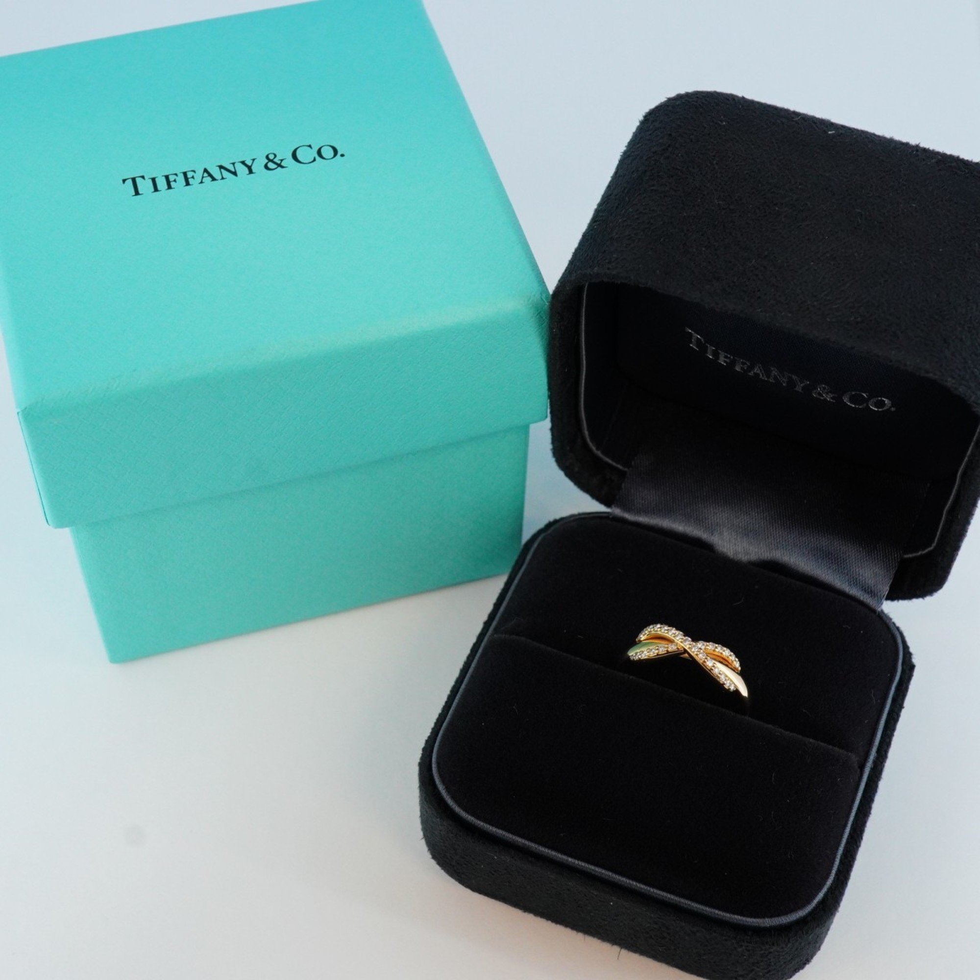 Tiffany ring infinity diamond K18PG pink gold size 8.5 for women