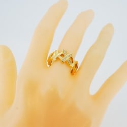 Tiffany Ring Love & Kiss Diamond K18YG Yellow Gold Size 16.5 Men's