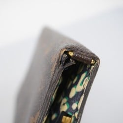 Louis Vuitton Long Wallet Monogram Leopard Portefeuille Ansolite M60101 Brown Blue Infini Ladies