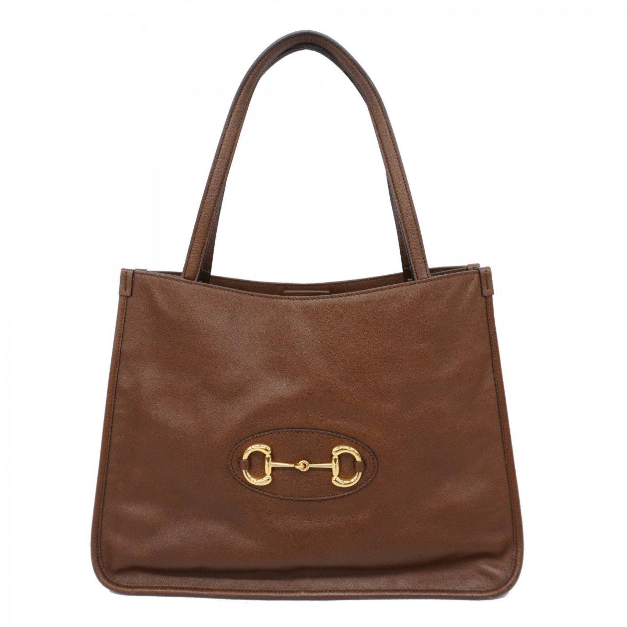 Gucci Tote Bag Horsebit 623694 Leather Brown Women's