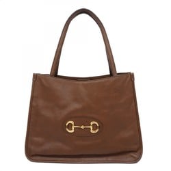 Gucci Tote Bag Horsebit 623694 Leather Brown Women's