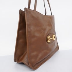 Gucci Tote Bag Horsebit 623694 Leather Brown Women's