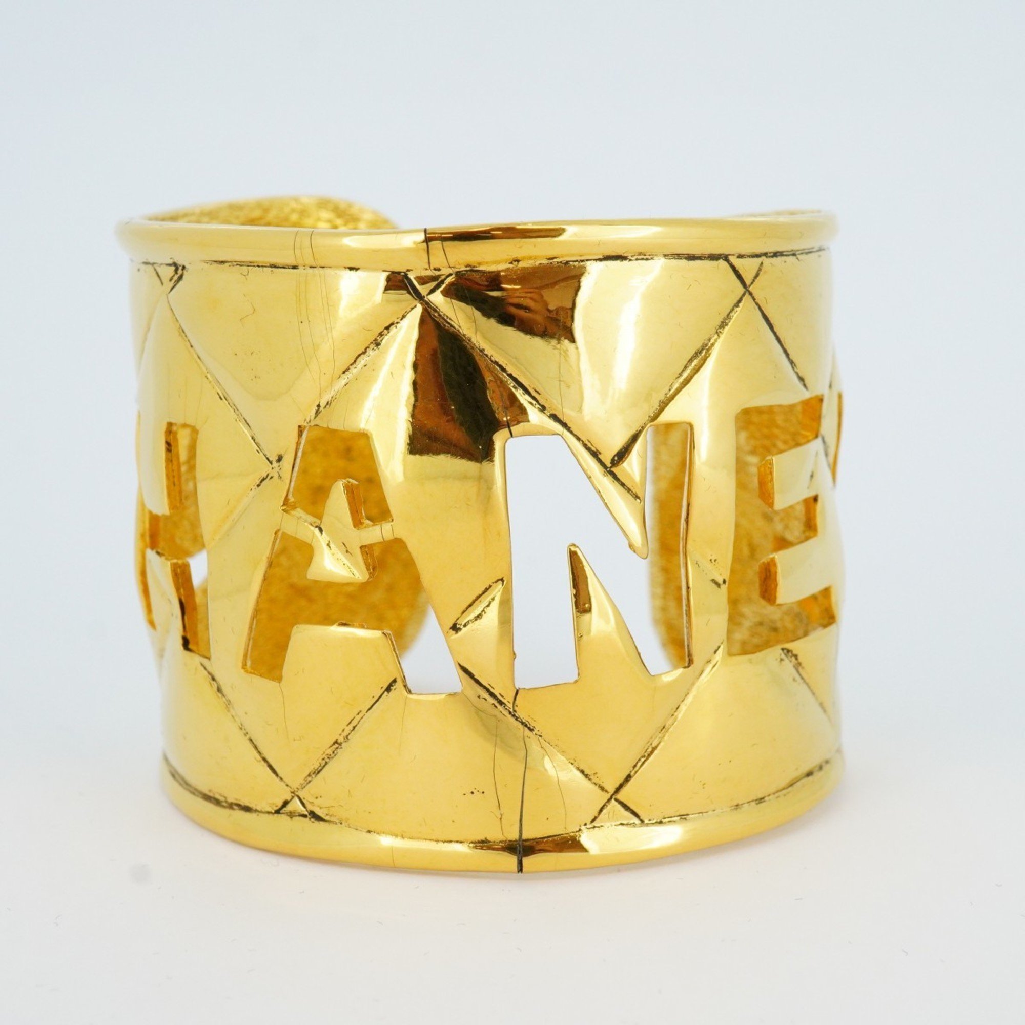 Chanel Bangle Matelasse GP Plated Gold Ladies