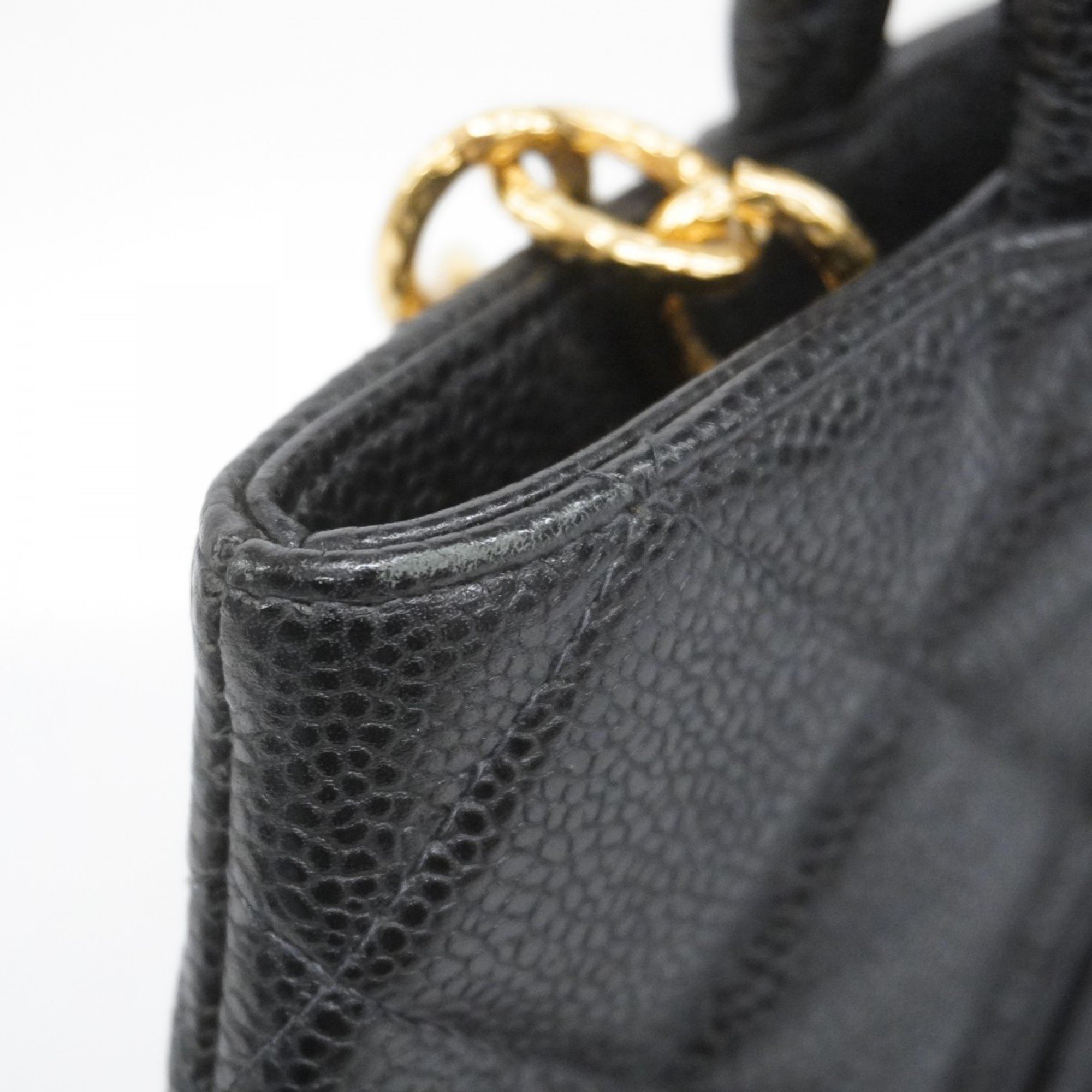 Chanel Tote Bag Reproduction Caviar Skin Black Women's