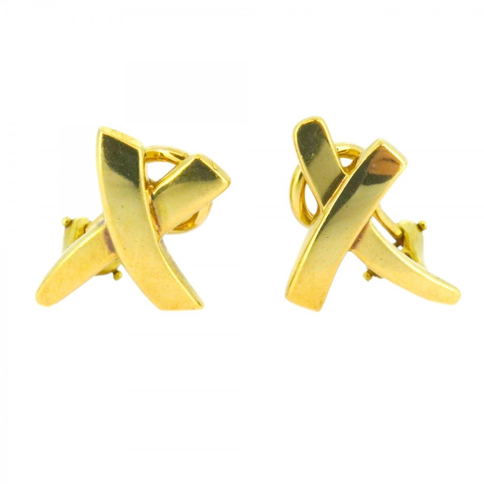 Tiffany Earrings Kiss K18YG Yellow Gold Ladies