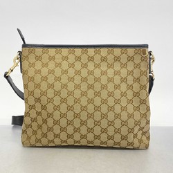 Gucci Shoulder Bag GG Canvas Sherry Line 388926 Beige Black Women's