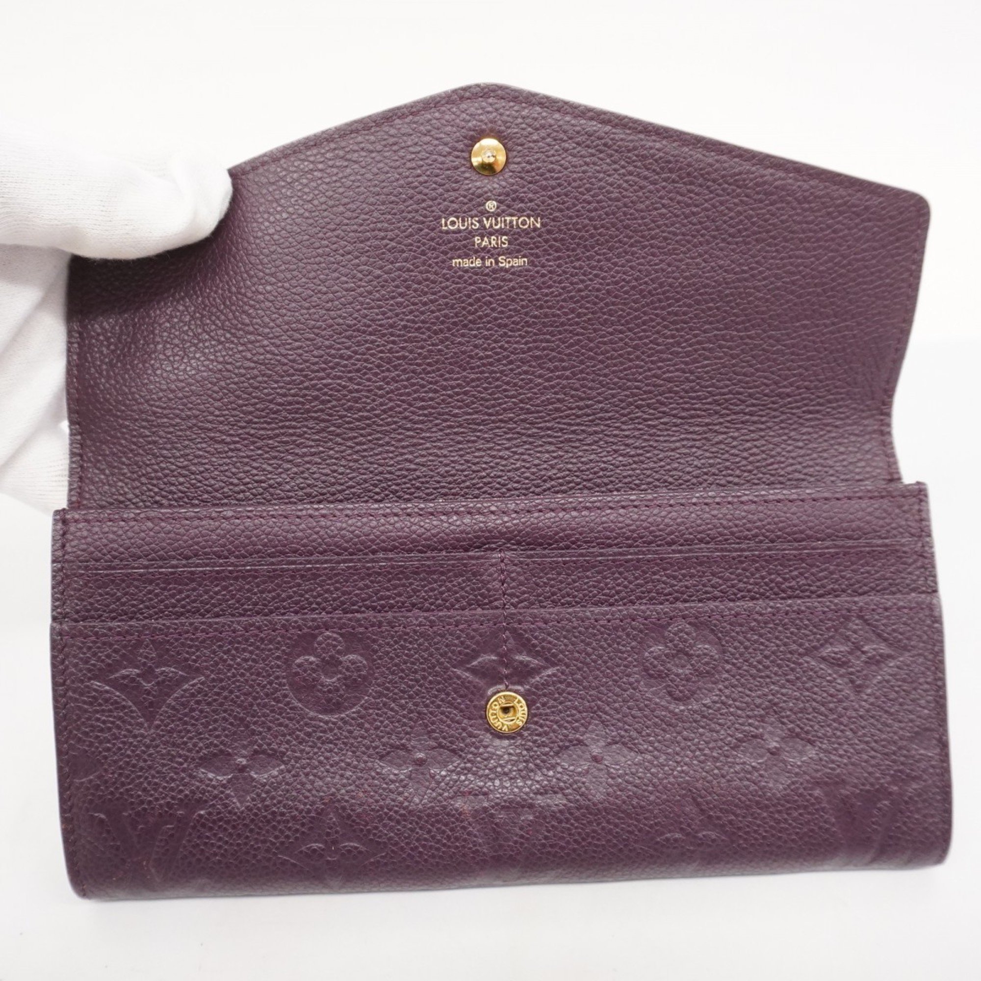 Louis Vuitton Long Wallet Monogram Empreinte Portefeuille Curieuse M60564 Amethyst Ladies