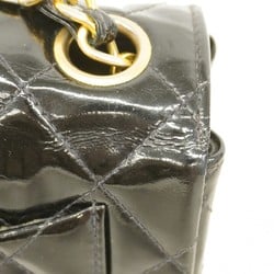 Chanel Shoulder Bag Matelasse Patent Leather Black Women's