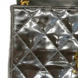 Chanel Shoulder Bag Matelasse Patent Leather Black Women's