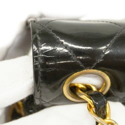 Chanel Shoulder Bag Matelasse Patent Leather Black Women's