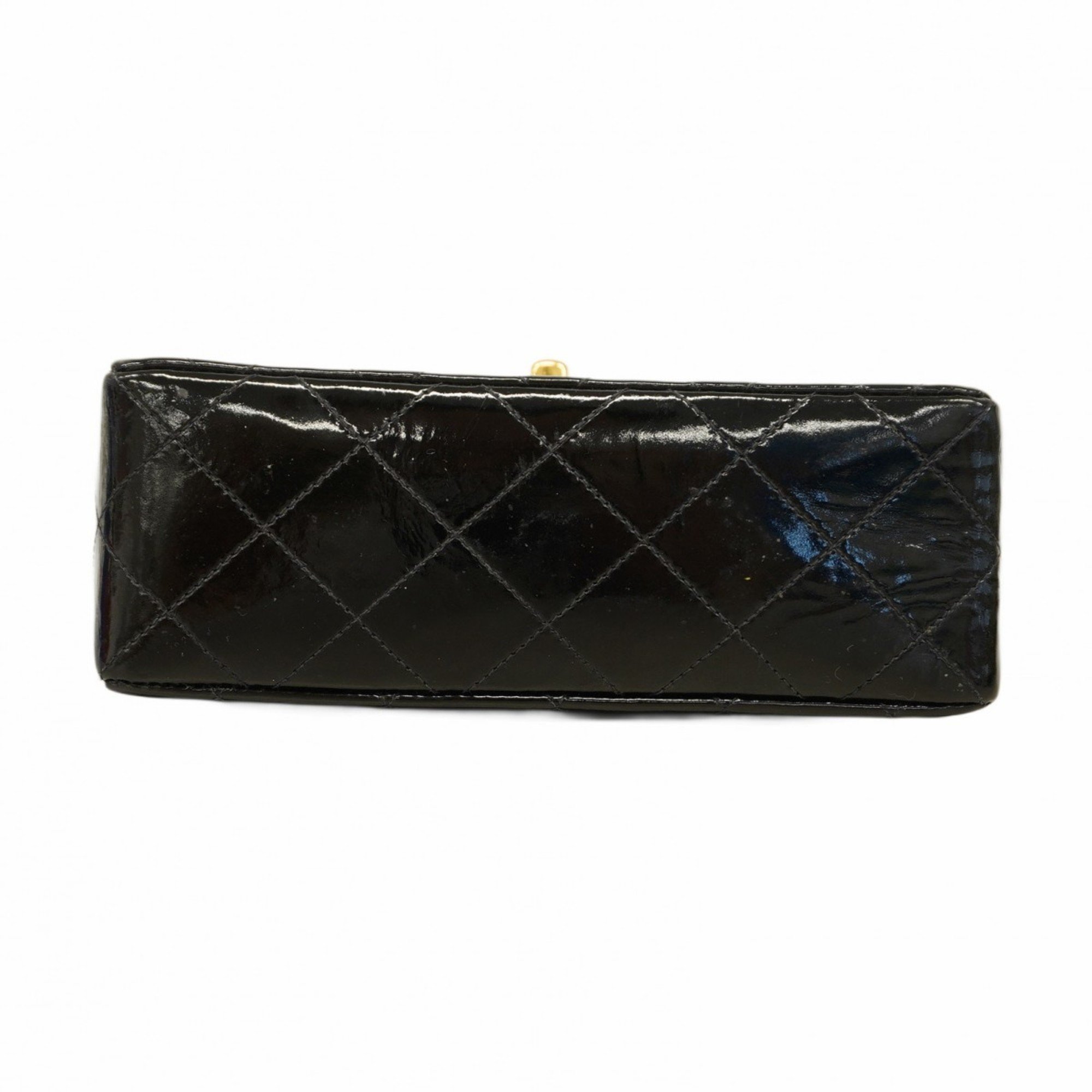 Chanel Shoulder Bag Matelasse Patent Leather Black Women's