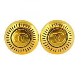 Chanel Earrings Coco Mark Circle GP Plated Gold Ladies