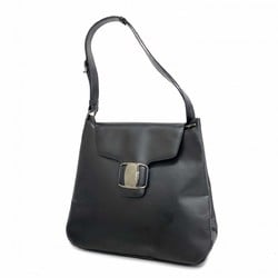 Salvatore Ferragamo Shoulder Bag Vara Leather Black Women's