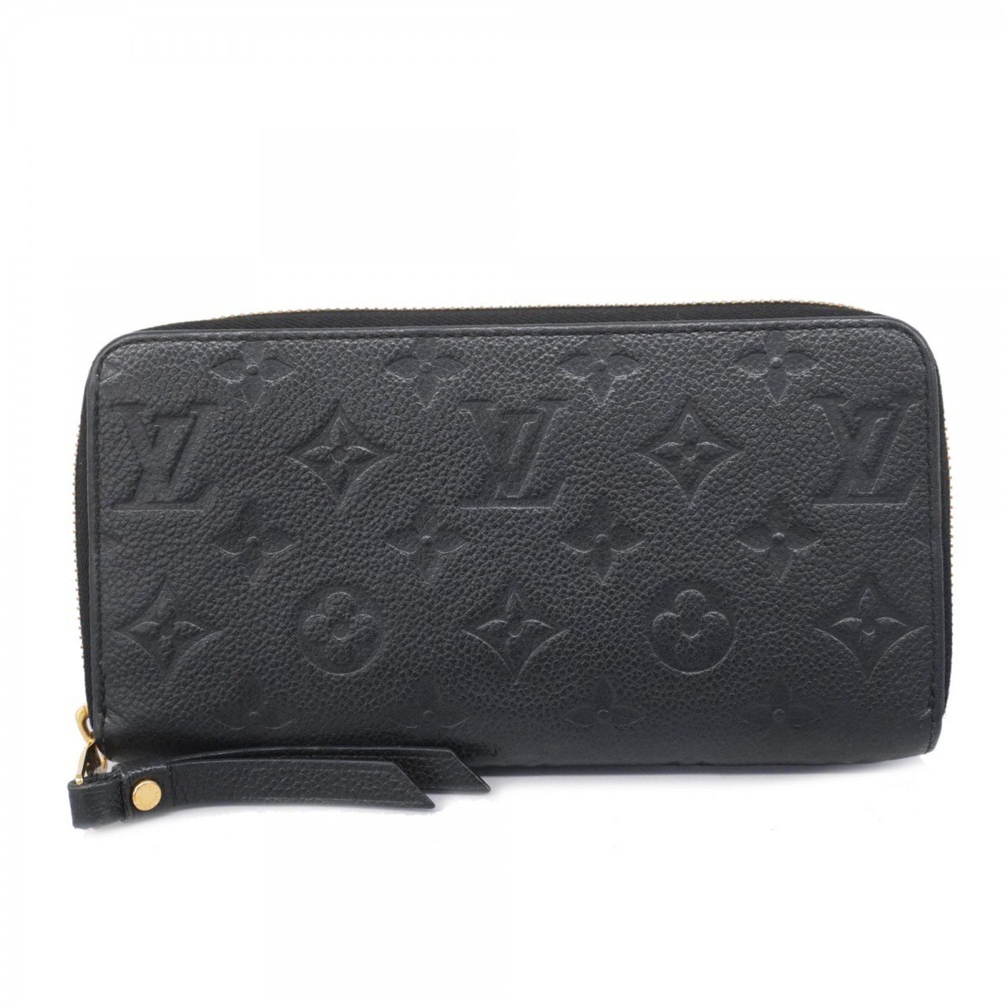 Louis Vuitton Long Wallet Monogram Empreinte Zippy M60571 Noir Ladies