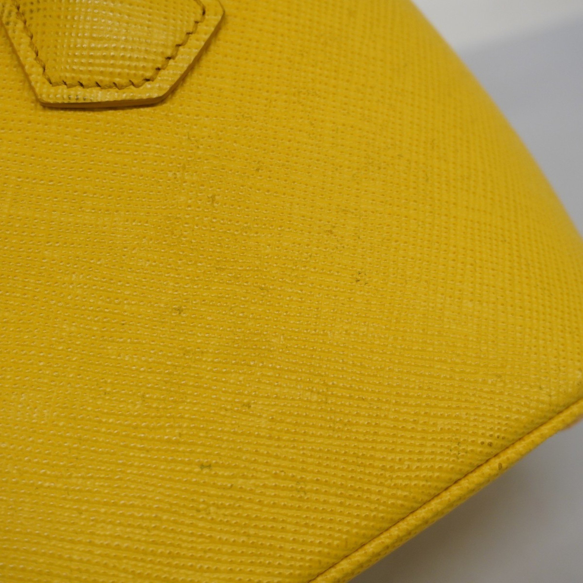 Prada handbag saffiano leather yellow ladies