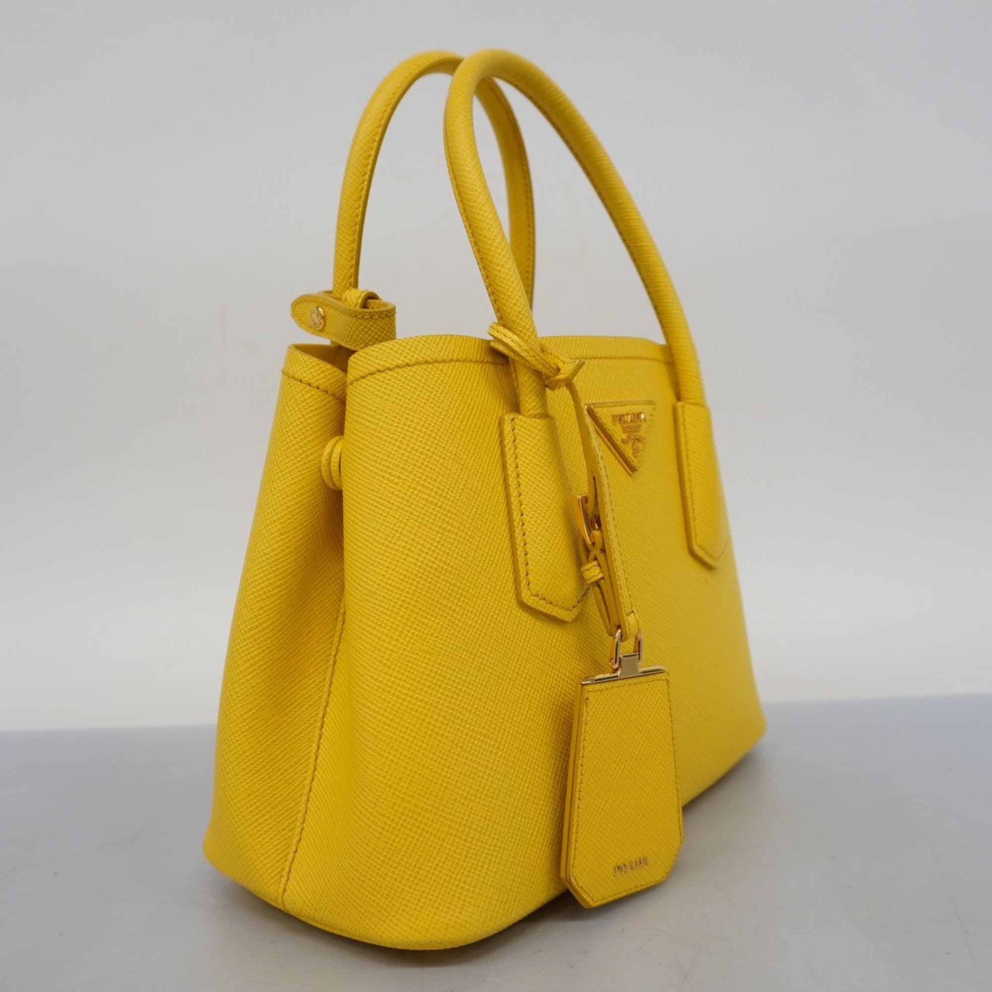 Prada handbag saffiano leather yellow ladies