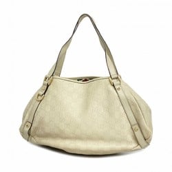 Gucci Tote Bag Guccissima Abby 130736 Leather White Champagne Ladies