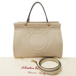 Salvatore Ferragamo Ferragamo Bags for Women Handbags Shoulder 2way Leather Gancini Beige